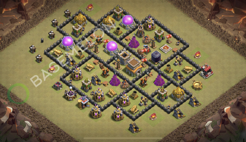 Town Hall Level 8 War Base Design 2026, Anti Everything, Hybrid, Layout #2697