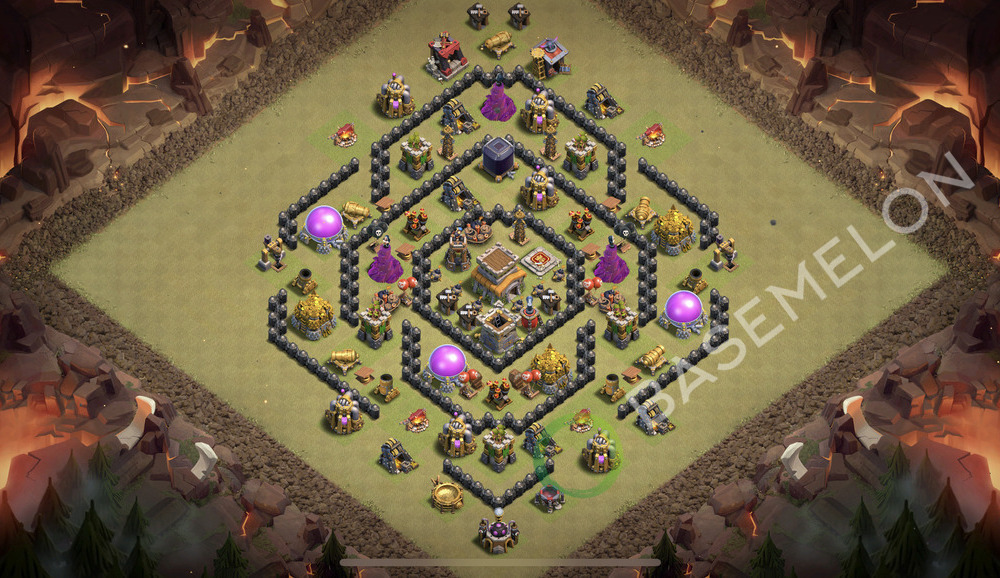 Aldea del Ayuntamiento Nivel 8 para Guerra, Anti 2 Estrellas, Anti Todo Diseño 2026, #2717