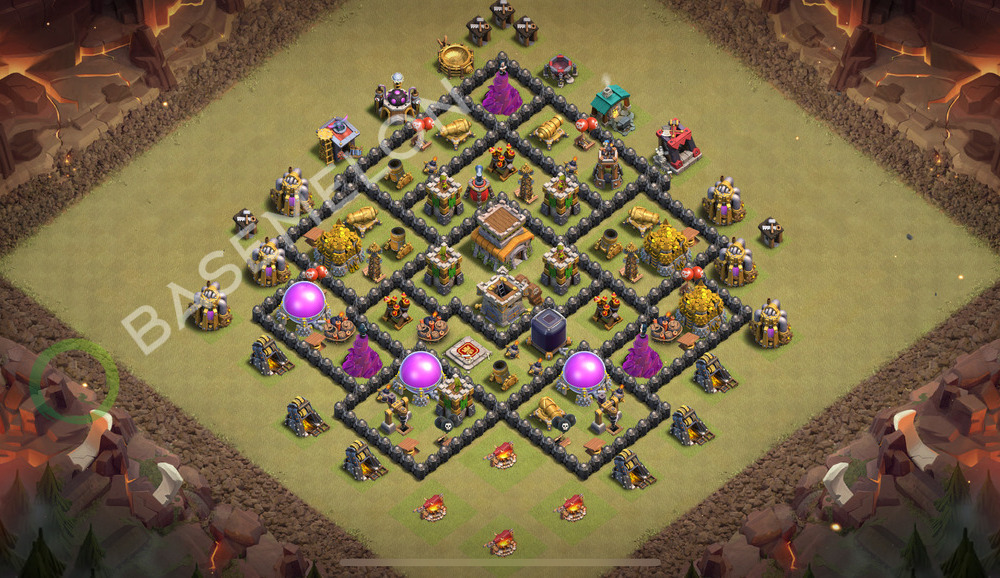 Aldea del Ayuntamiento Nivel 8 para Guerra, Anti Aéreo, Híbrido Diseño 2026, #2719