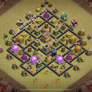 Aldea del Ayuntamiento Nivel 8 para Guerra, Anti Aéreo, Híbrido Diseño 2026, #2719