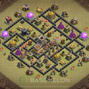 Town Hall Level 8 War Base Design, Anti 3 Stars, Anti Everything, Layout #274