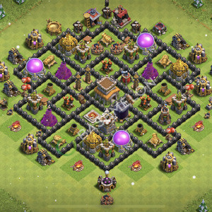 Town Hall Level 8 Trophy/Defense Base Design 2026, Anti GoWipe, Hybrid, Layout #2740