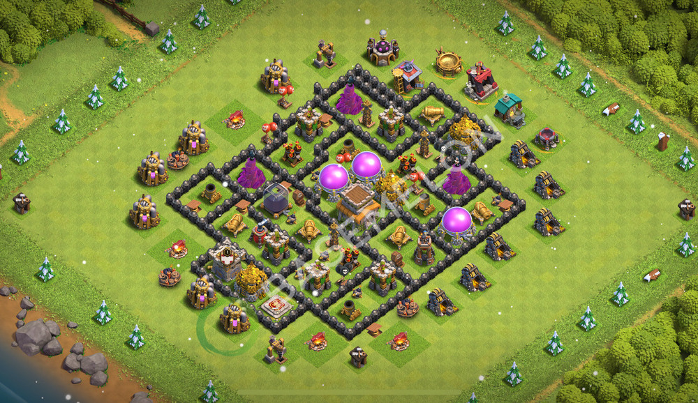 Town Hall Level 8 Trophy/Defense Base Design 2026, Anti 3 Stars, Anti Air, Layout #2995