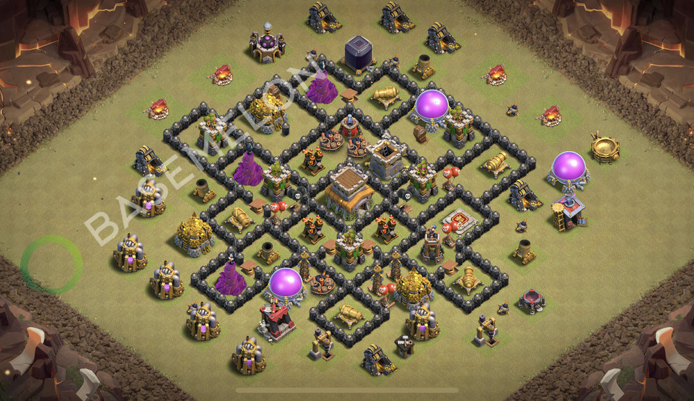 Town Hall Level 8 War Base Design 2026, Anti 2 Stars, Layout #3008