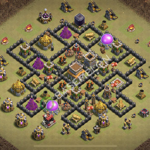 Town Hall Level 8 War Base Design 2026, Anti 2 Stars, Layout #3008