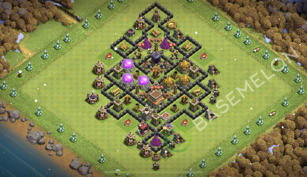 Hôtel de Ville Level 8 Trophées/Défense Base  2026, Anti Tout, Hybride, Village #3028