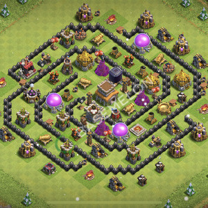 Town Hall Level 8 Trophy/Defense Base Design 2026, Anti Everything, Hybrid, Layout #3056
