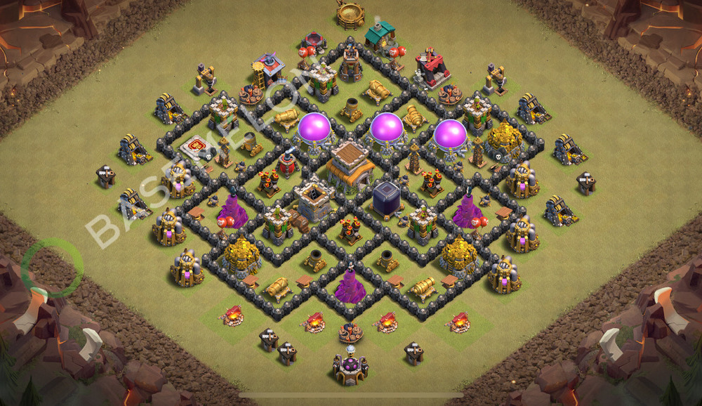 Hôtel de Ville Level 8 Guerre GDC Base  2026, Anti 3 Étoiles, Hybride, Village #3143