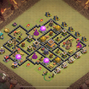 Town Hall Level 8 War Base Design 2026, Anti Air, Hybrid, Layout #3166