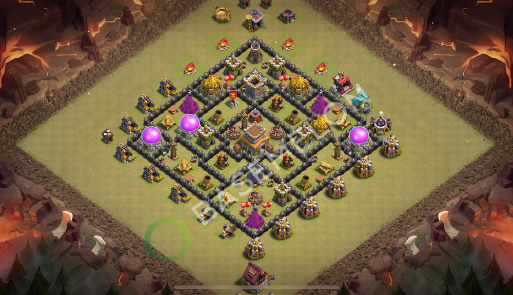 Town Hall Level 8 War Base Design 2026, Anti 2 Stars, Anti Everything, Layout #3253