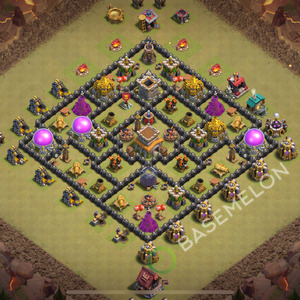 Town Hall Level 8 War Base Design 2026, Anti 2 Stars, Anti Everything, Layout #3253