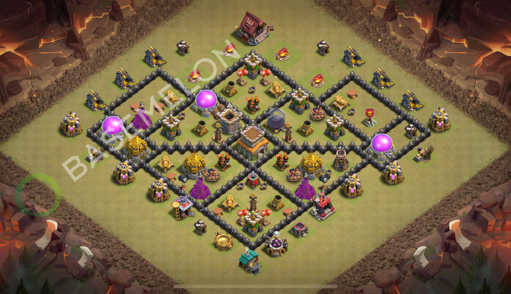 Town Hall Level 8 War Base Design 2026, Anti Everything, Hybrid, Layout #3290