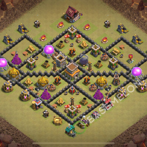 Town Hall Level 8 War Base Design 2026, Anti Everything, Hybrid, Layout #3290