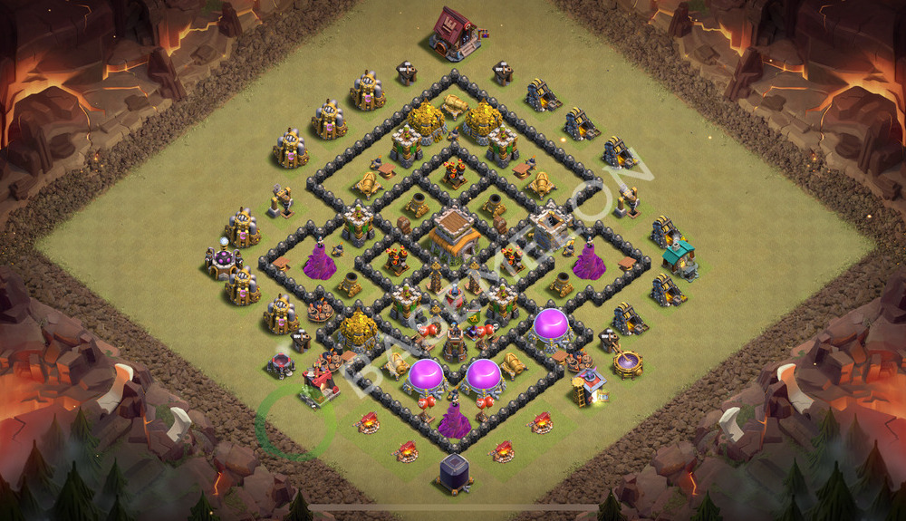 Town Hall Level 8 War Base Design 2026, Anti 3 Stars, Layout #3330