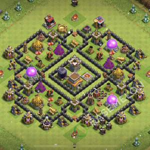 Town Hall Level 8 Trophy/Defense Base Design 2026, Anti 2 Stars, Anti Everything, Layout #3345