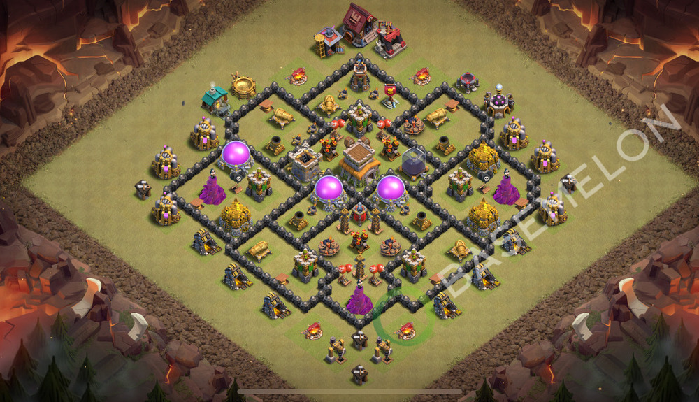 Aldea del Ayuntamiento Nivel 8 para Guerra, Anti 3 Estrellas, Anti Todo Diseño 2026, #3370