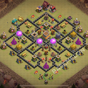 Aldea del Ayuntamiento Nivel 8 para Guerra, Anti 3 Estrellas, Anti Todo Diseño 2026, #3370