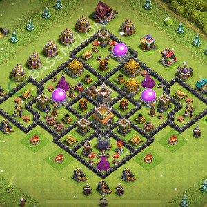 Town Hall Level 8 Trophy/Defense Base Design 2026, Anti Everything, Hybrid, Layout #3405