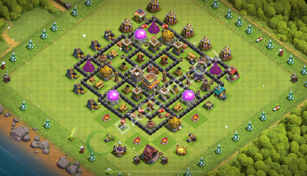Town Hall Level 8 Trophy/Defense Base Design 2026, Anti Everything, Anti 3 Stars, Layout #3432