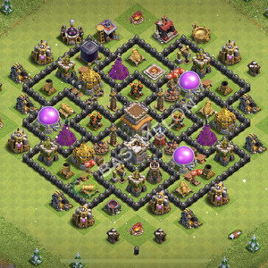 Town Hall Level 8 Trophy/Defense Base Design 2026, Anti 2 Stars, Anti Air, Layout #3435