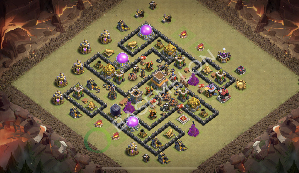 Town Hall Level 8 War Base Design 2026, Anti 2 Stars, Anti Everything, Layout #3450