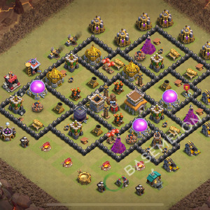 Town Hall Level 8 War Base Design 2026, Max Levels, Hybrid, Layout #3464