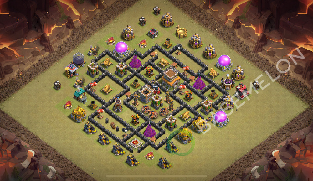 Town Hall Level 8 War Base Design 2026, Max Levels, Anti 3 Stars, Layout #3500