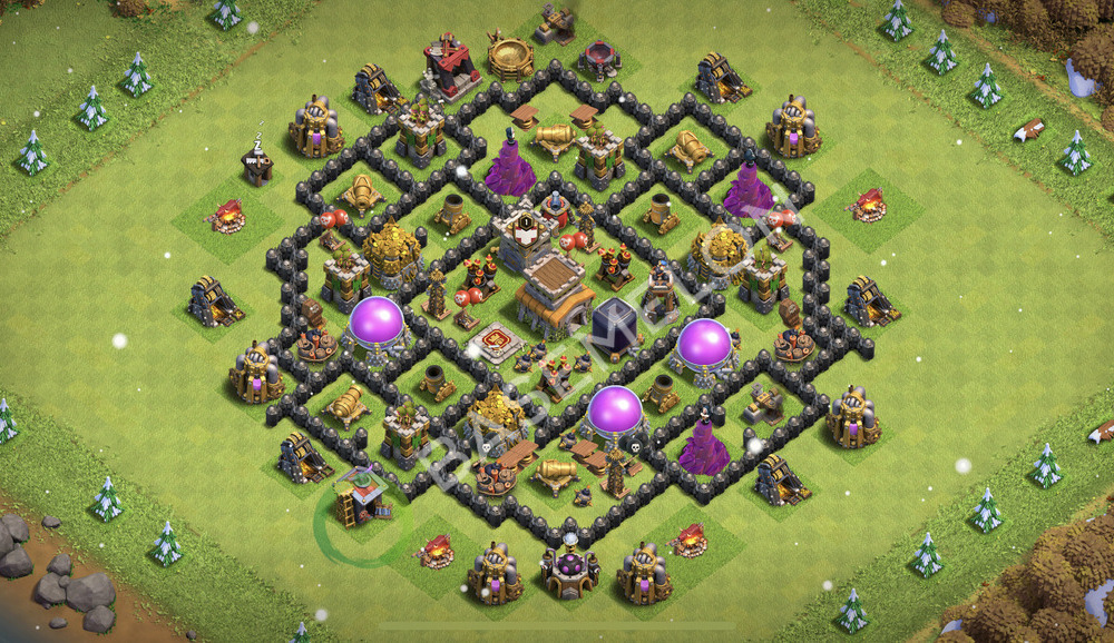 Rathaus Level 8 Verteidigung Base 2026, Anti Alles, Hybrid, Layout #3518