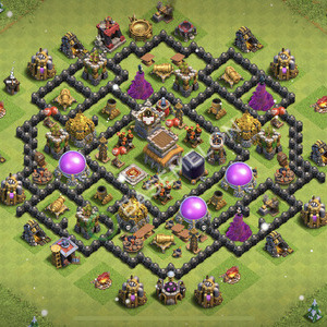 Rathaus Level 8 Verteidigung Base 2026, Anti Alles, Hybrid, Layout #3518