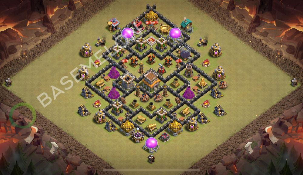 Town Hall Level 8 War Base Design 2026, Anti 3 Stars, Anti Everything, Layout #3530