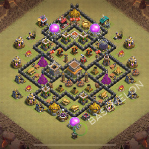 Town Hall Level 8 War Base Design 2026, Anti 3 Stars, Anti Everything, Layout #3530