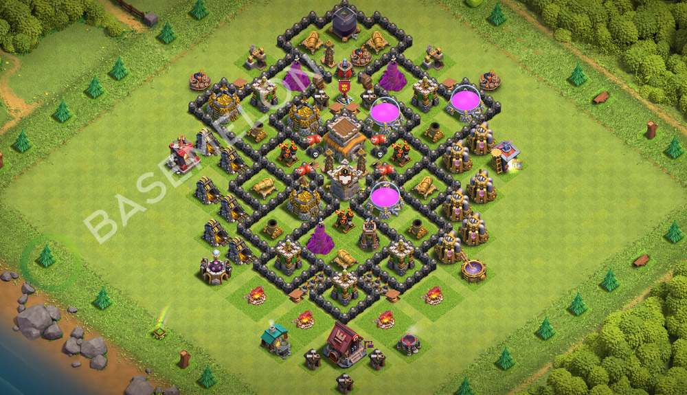 Town Hall Level 8 Trophy/Defense Base Design 2026, Layout #3934