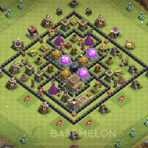 Town Hall Level 8 Farm Base Design, Max Levels, Anti Everything, Layout #4