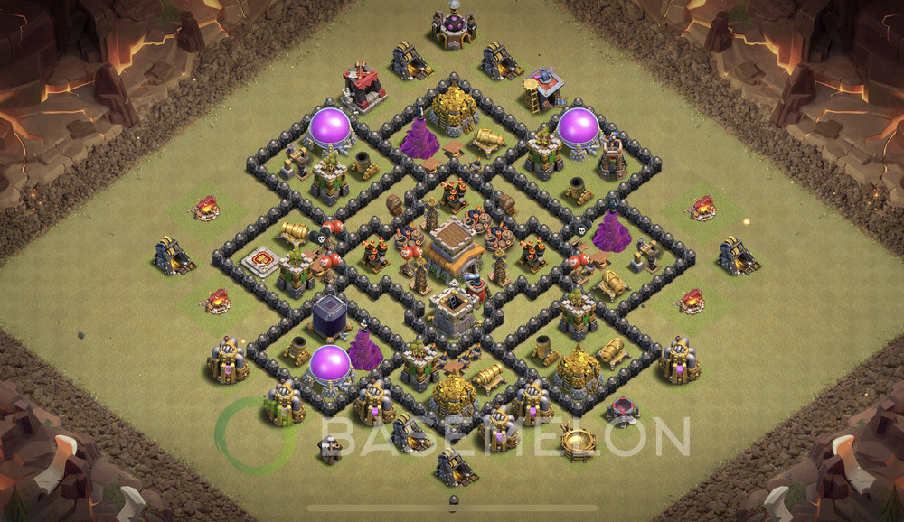 Town Hall Level 8 War Base Design 2024, Anti 2 Stars, Anti Air, Layout #446