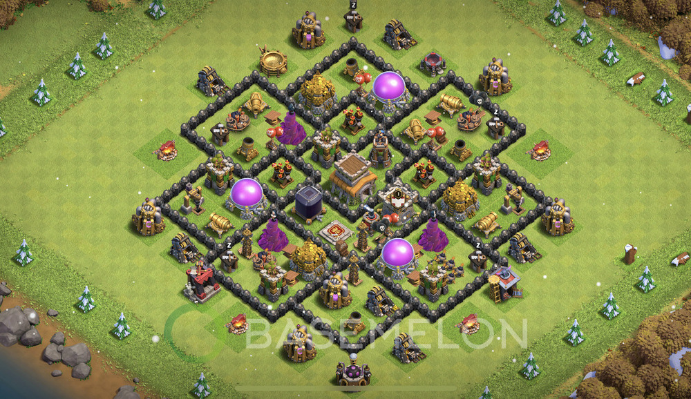 Town Hall Level 8 Trophy/Defense Base Design 2024, Anti Air, Hybrid, Layout #541