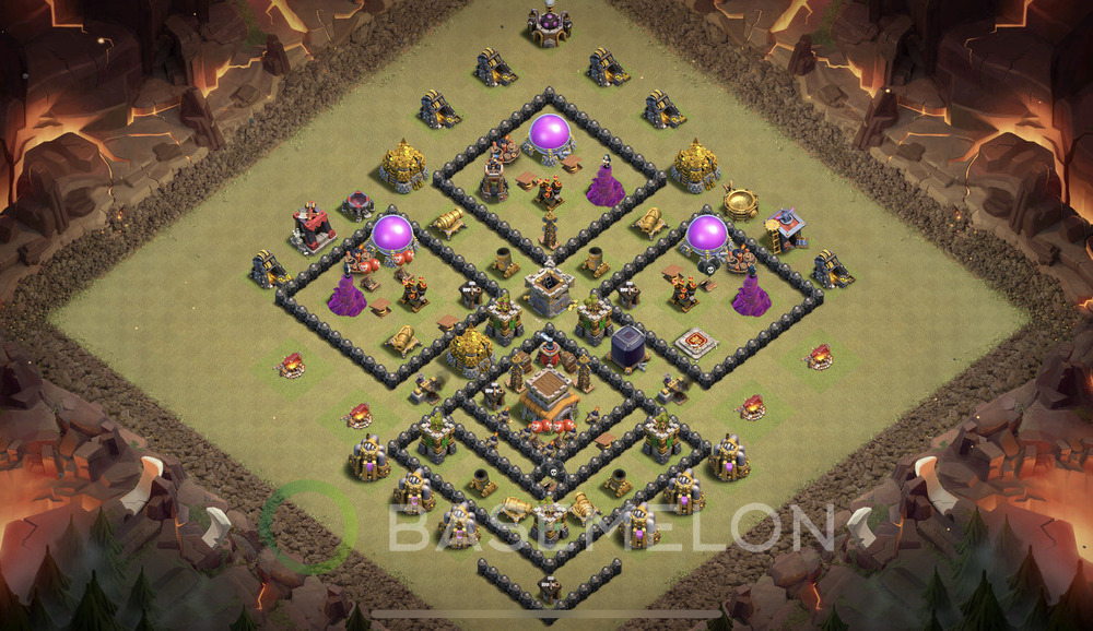 Town Hall Level 8 War Base Design 2024, Anti Air, Layout #579