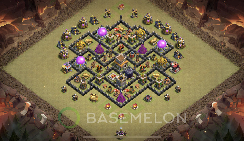 Town Hall Level 8 War Base Design 2024, Anti 3 Stars, Anti Everything, Layout #591