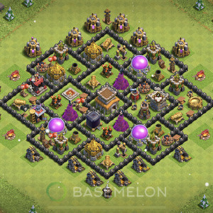 Town Hall Level 8 Farm Base Design, Anti Everything, Anti Air, Layout #597