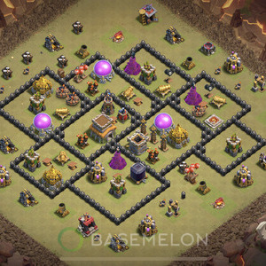 Town Hall Level 8 War Base Design, Anti Air, Layout #6
