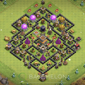 Town Hall Level 8 Farm Base Design, Anti Everything, Hybrid, Layout #62