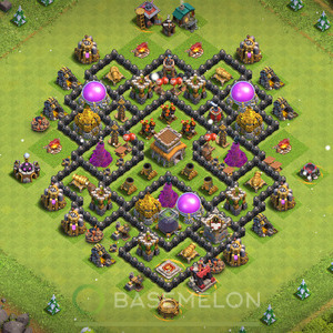 Town Hall Level 8 Trophy/Defense Base Design, Anti 3 Stars, Anti Everything, Layout #623