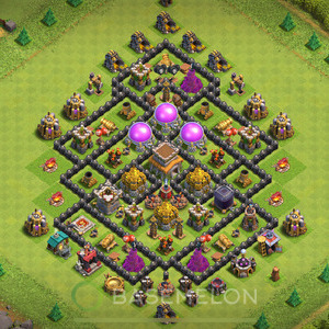 Town Hall Level 8 Farm Base Design, Anti 2 Stars, Hybrid, Layout #649
