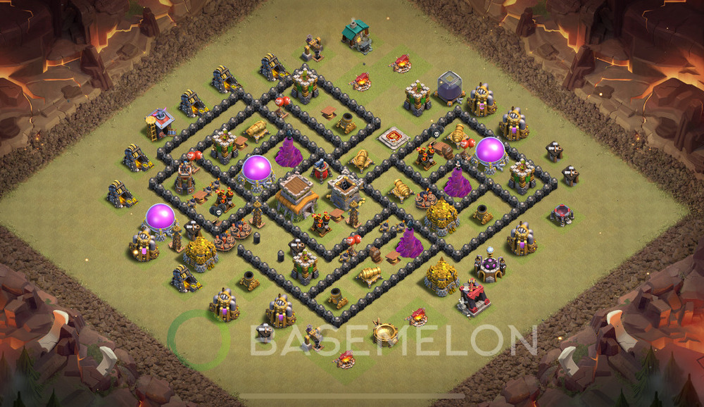 Town Hall Level 8 War Base Design 2024, Anti Air, Layout #669