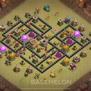 Town Hall Level 8 War Base Design, Anti Air, Layout #669