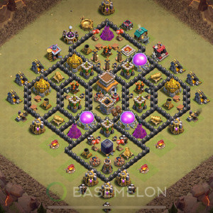 Town Hall Level 8 War Base Design, Anti 3 Stars, Anti Everything, Layout #680
