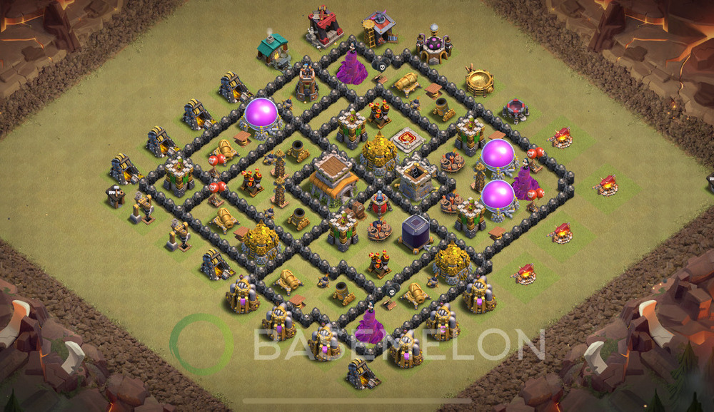 Town Hall Level 8 War Base Design 2024, Max Levels, Hybrid, Layout #746