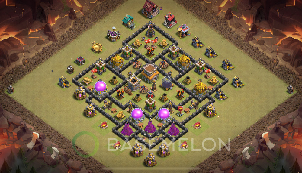 Town Hall Level 8 War Base Design 2025, Anti 2 Stars, Anti Everything, Layout #870