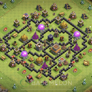 Town Hall Level 8 Farm Base Design 2025, Anti Everything, Hybrid, Layout #875