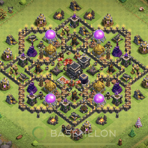 Rathaus Level 9 Farmen Base, Max Level, Anti Air, Layout #10