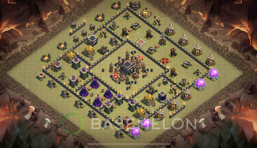 Town Hall Level 9 War Base Design 2024, Anti Everything, Layout #1044